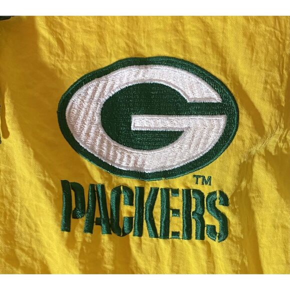 Vintage 1990s NFL Starter Jacket XL Green Bay Packers Button Up With Hood READ - Picture 7 of 12